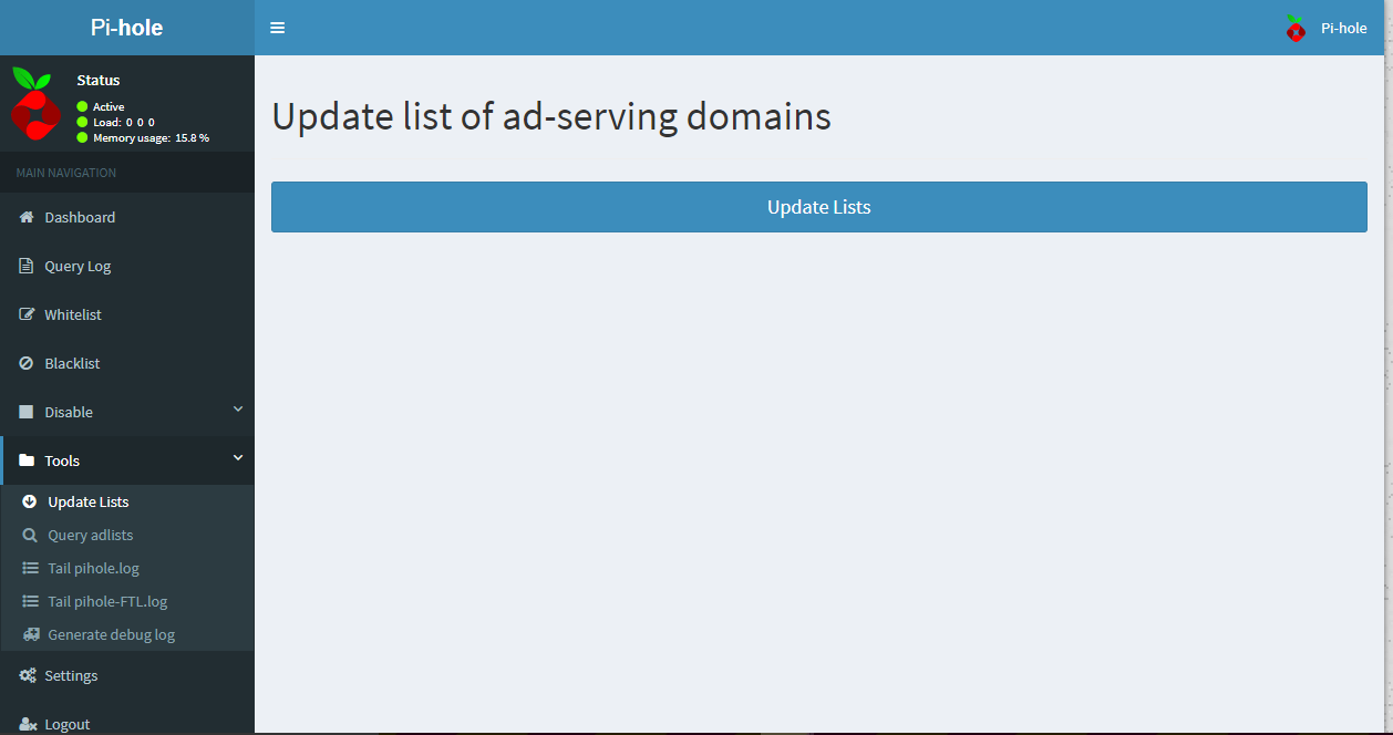 Web Interface Updating List of Ad-Serving Domains