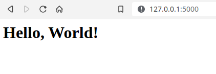 "Hello, World!" in an H1 heading