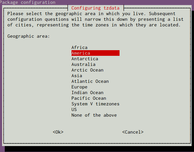 Ubuntu select region