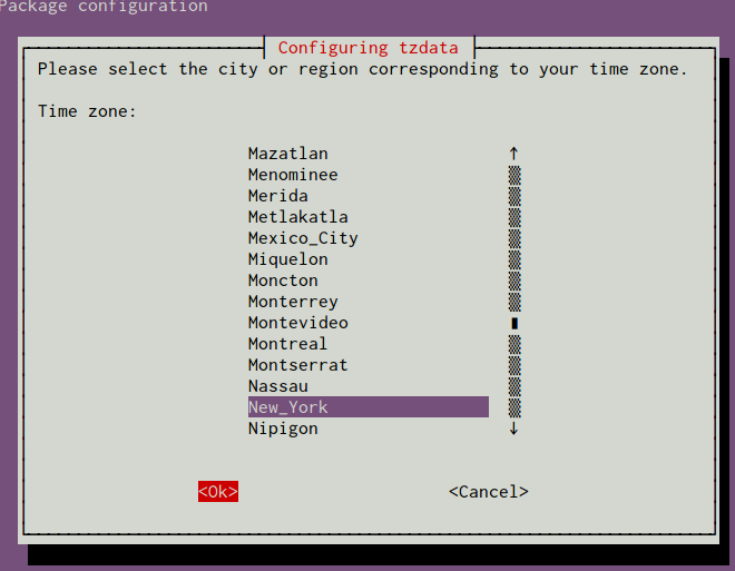 Ubuntu select timezone