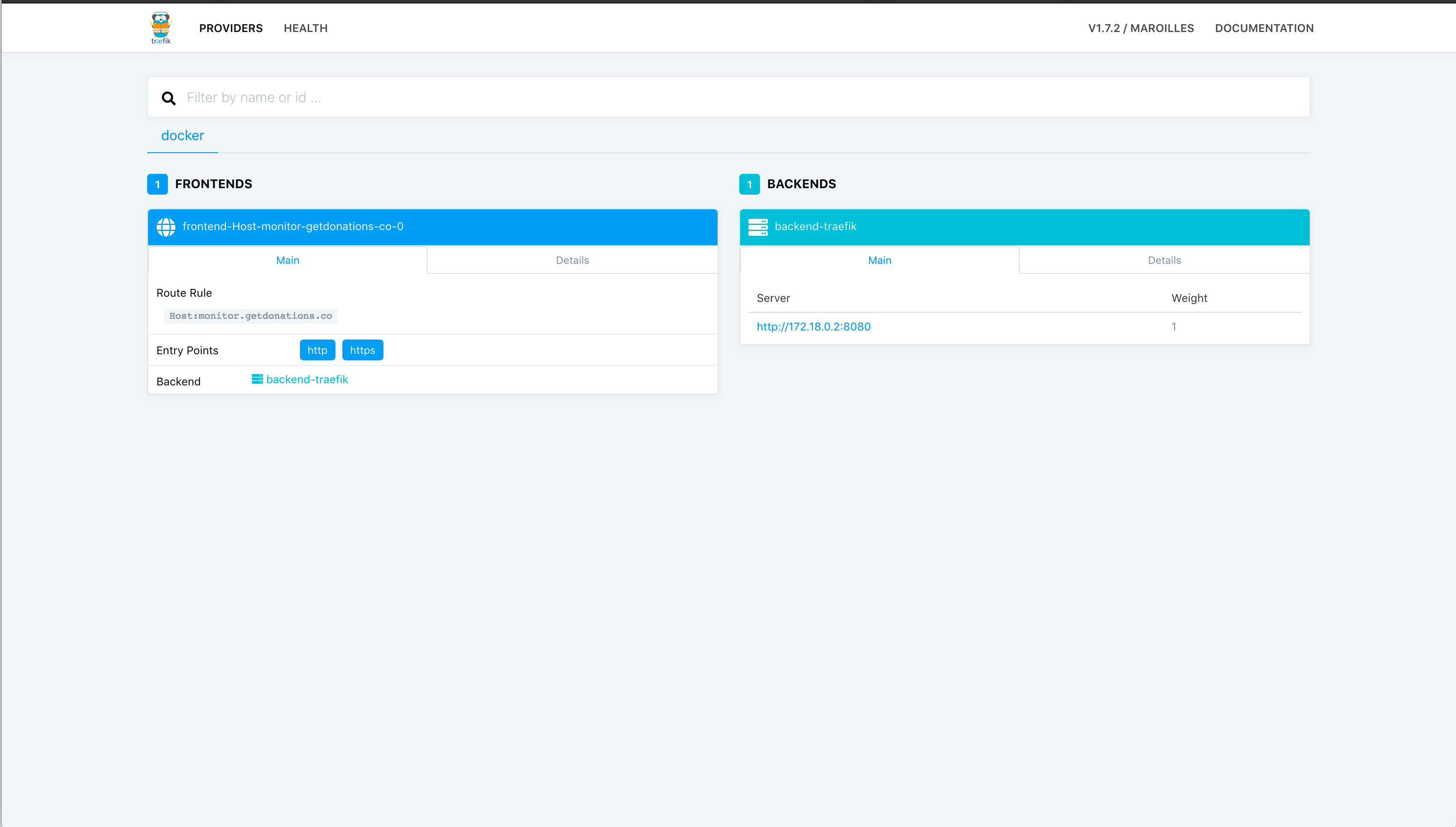 Empty Traefik dashboard