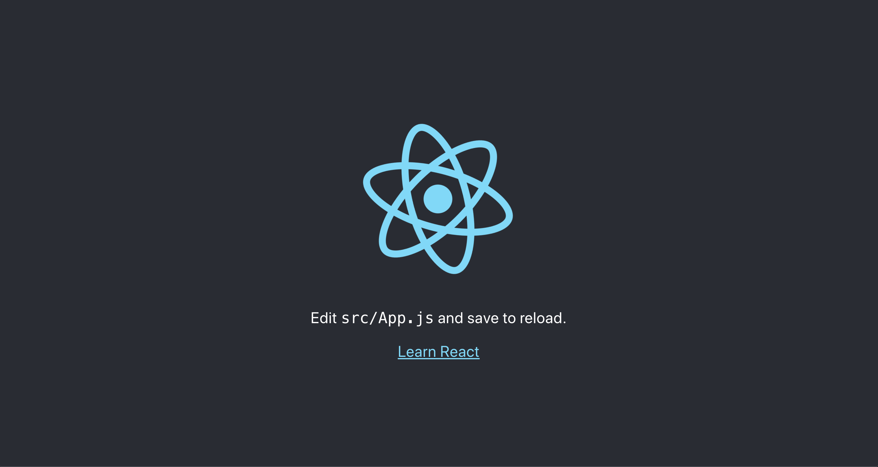 React App mit dunklem Hintergrund