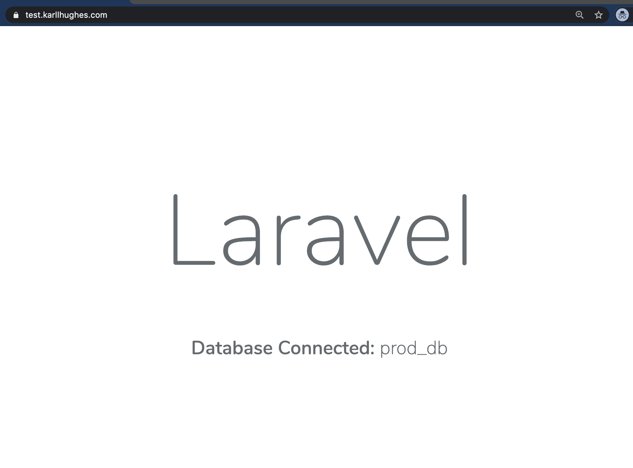 The Laravel application with SSL termination and a custom domain name