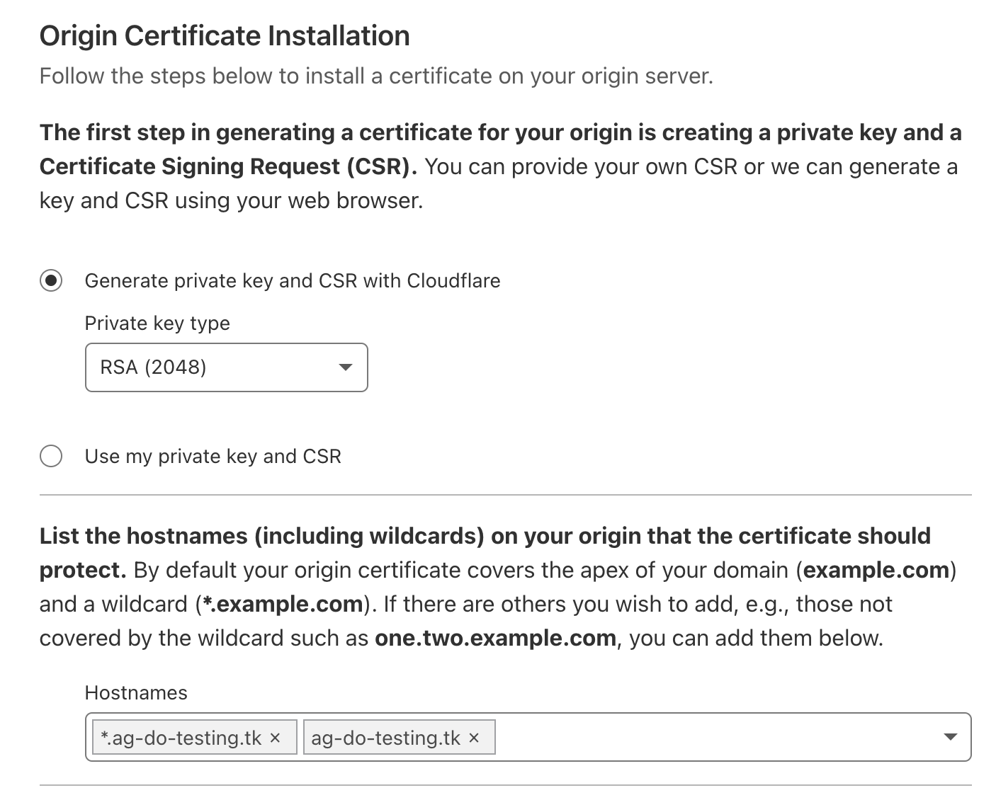 Origin CA GUI-Optionen