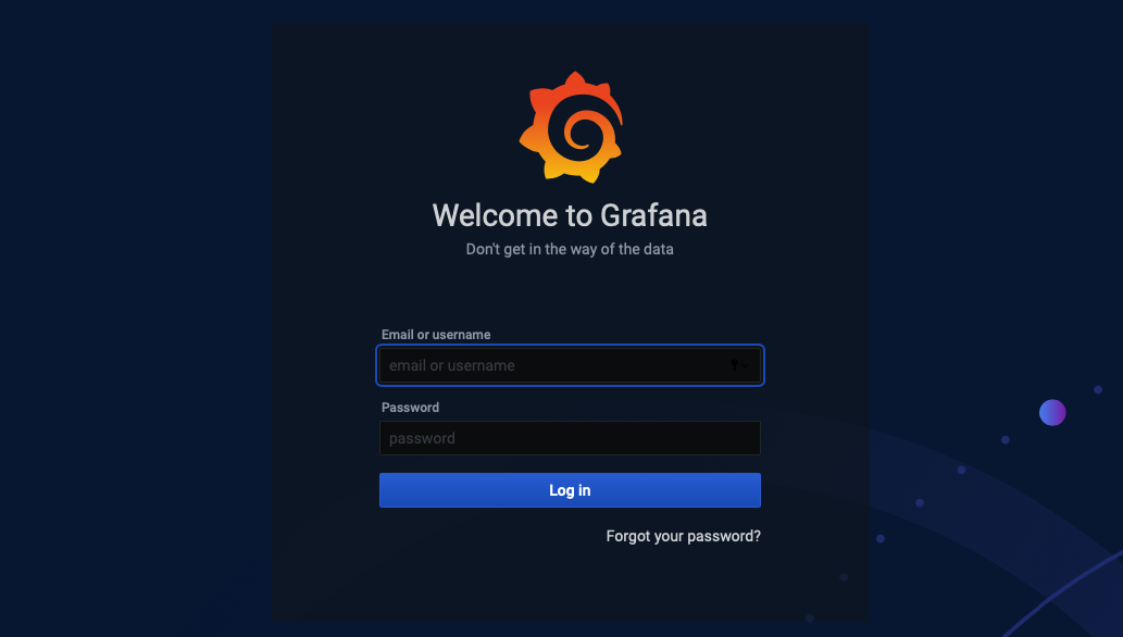 Login no Grafana