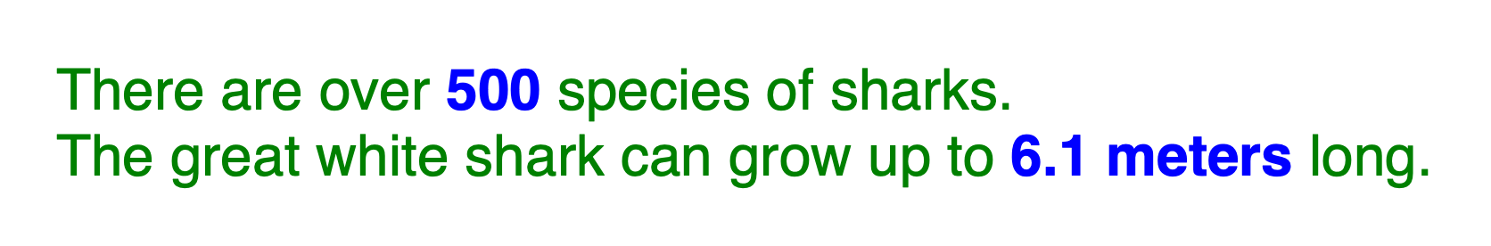 The text in both sentences on the about page are now rendered green and in a sans serif font, except for the text in both <strong> tags, which remains blue and bold.