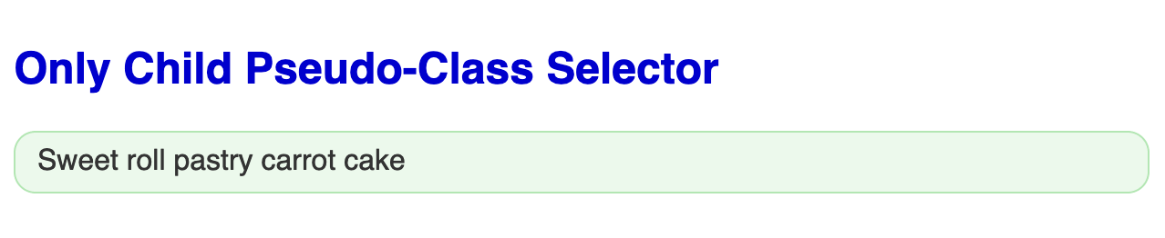 Large bold purple headline followed by an unordered list of one item with a light green background, green border, rounded corners on all four corners of the shape.