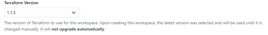 Terraform Cloud - Setting Terraform Version
