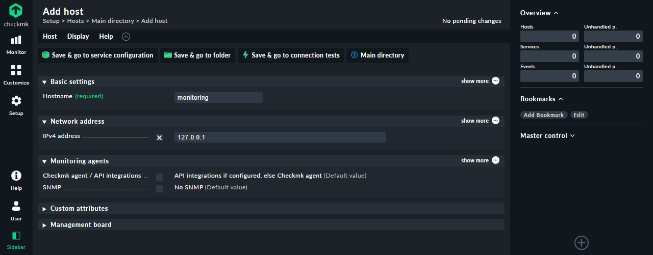 Creating a new host in Checkmk