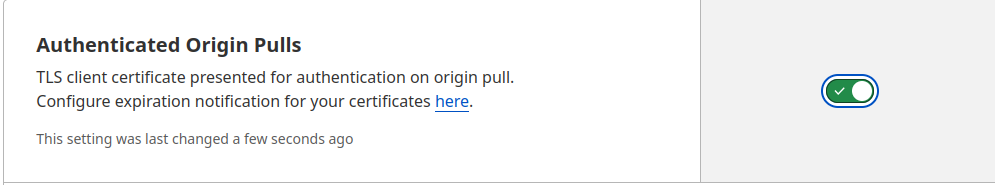 Enable Authenticated Origin Pulls