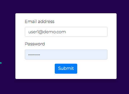 Login page