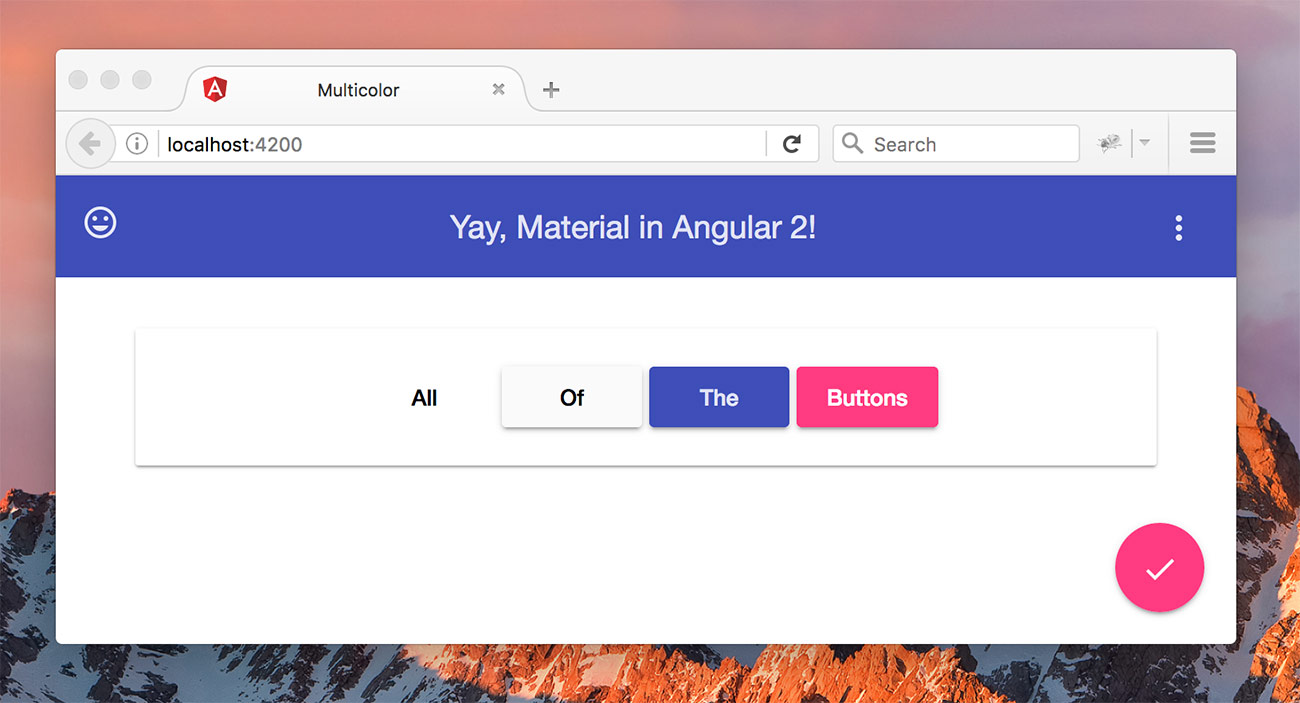 Our sample Material Design app