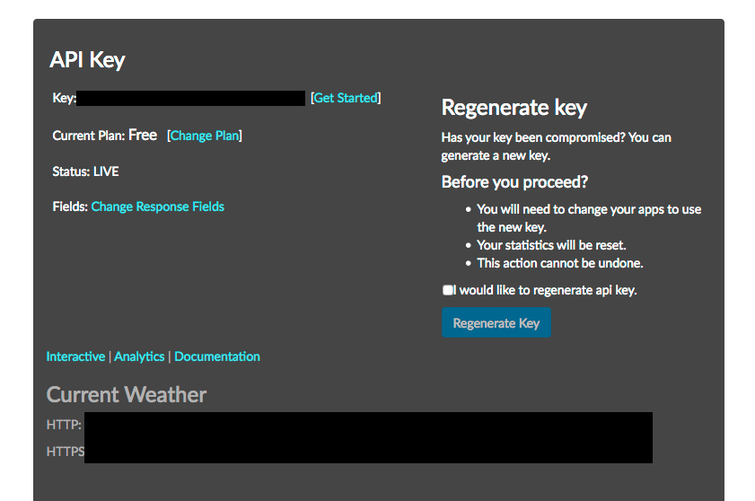 APIXU Dashboard