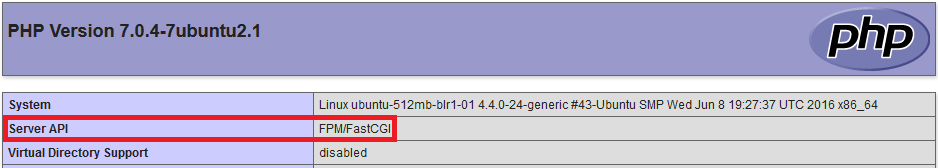 phpinfo Server API