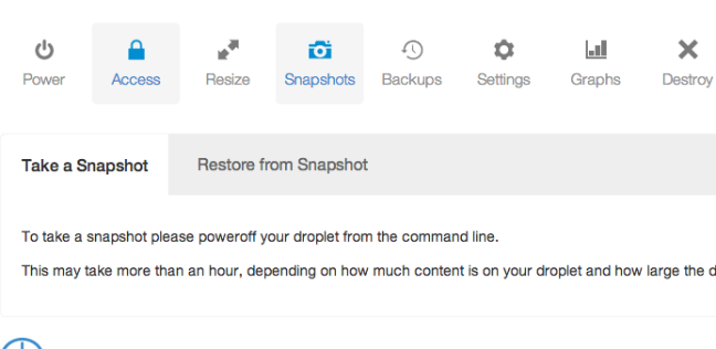 DigitalOcean snapshots