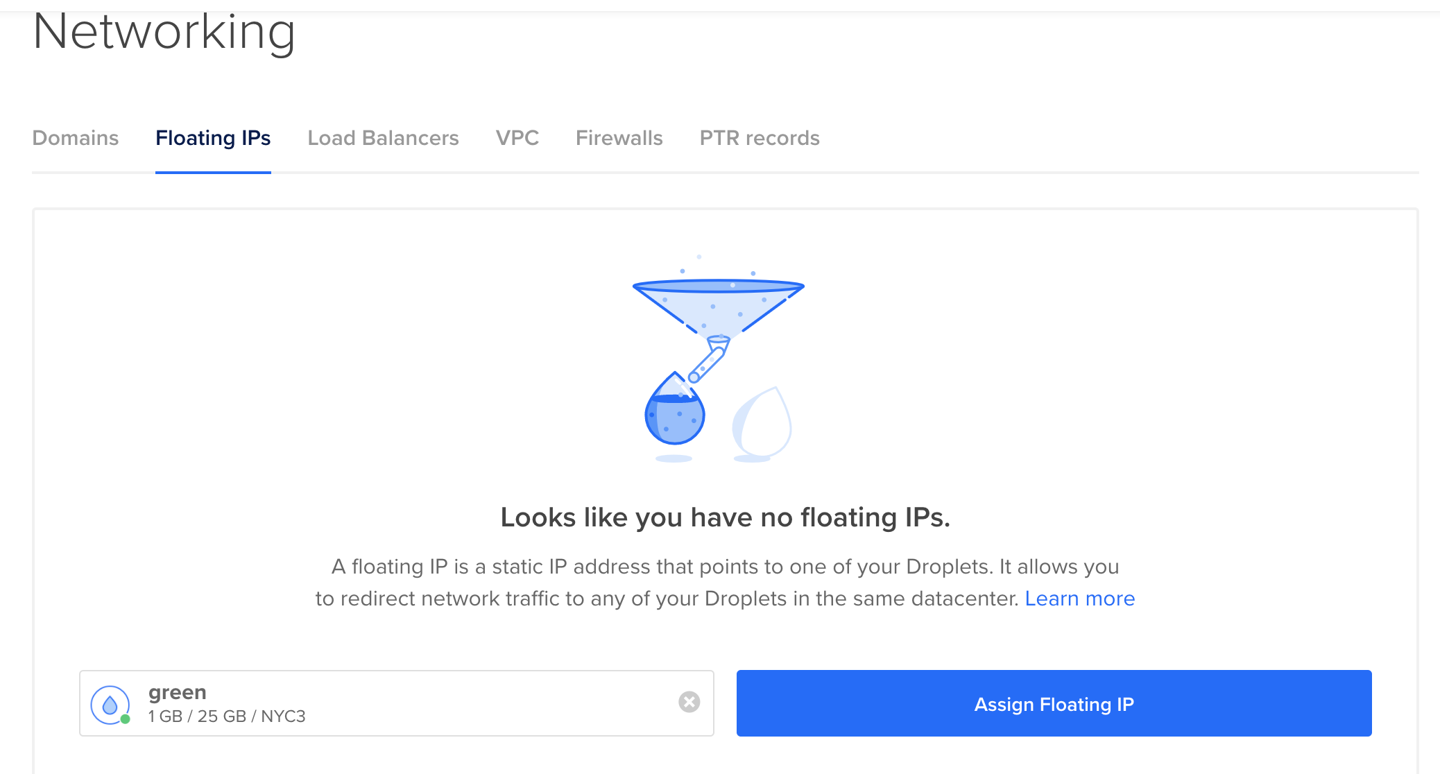 DigitalOcean create Floating IP