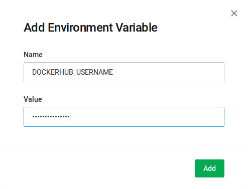 Add Environment Variable Screen for CircleCI