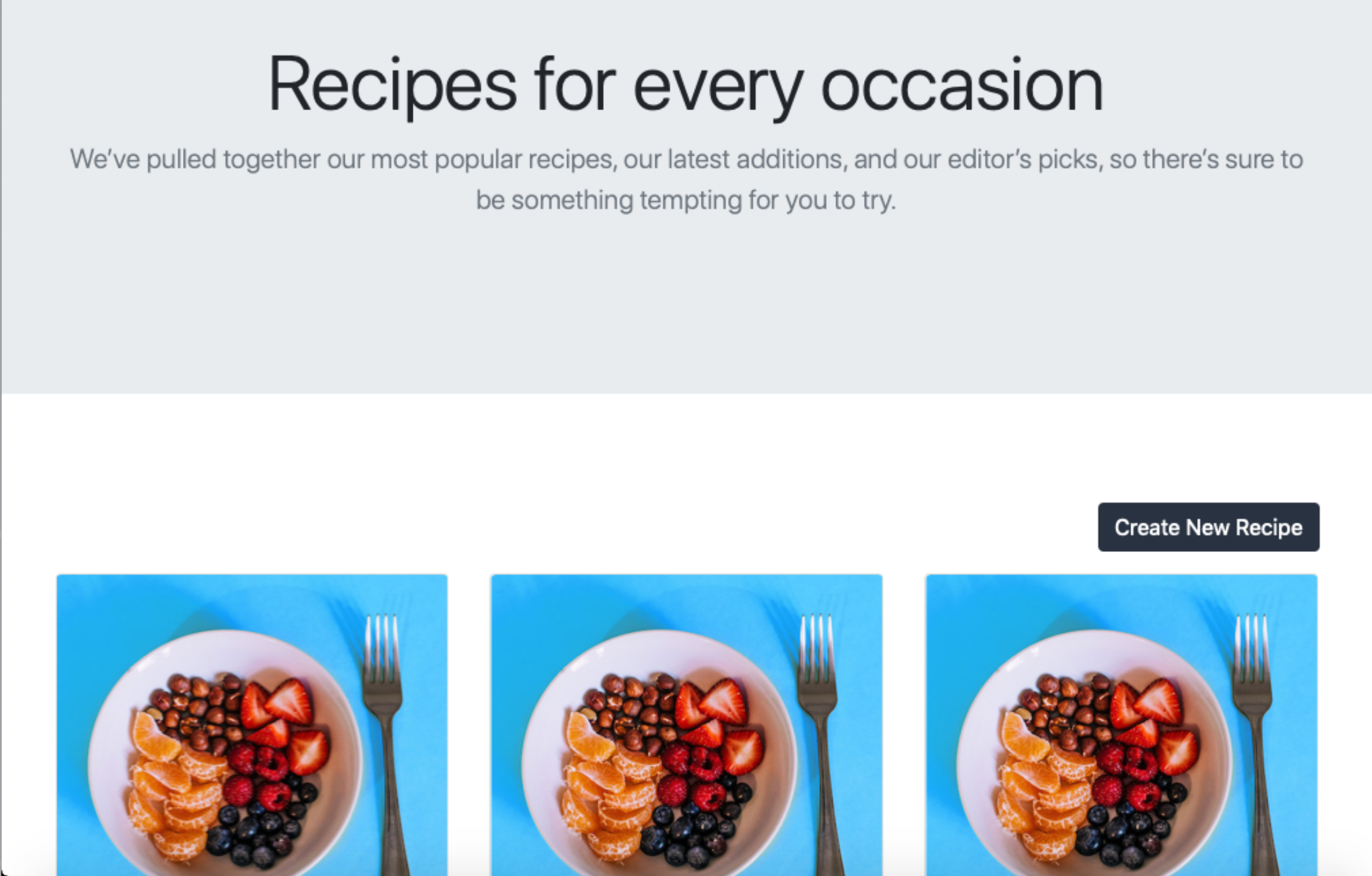 Recipes Page