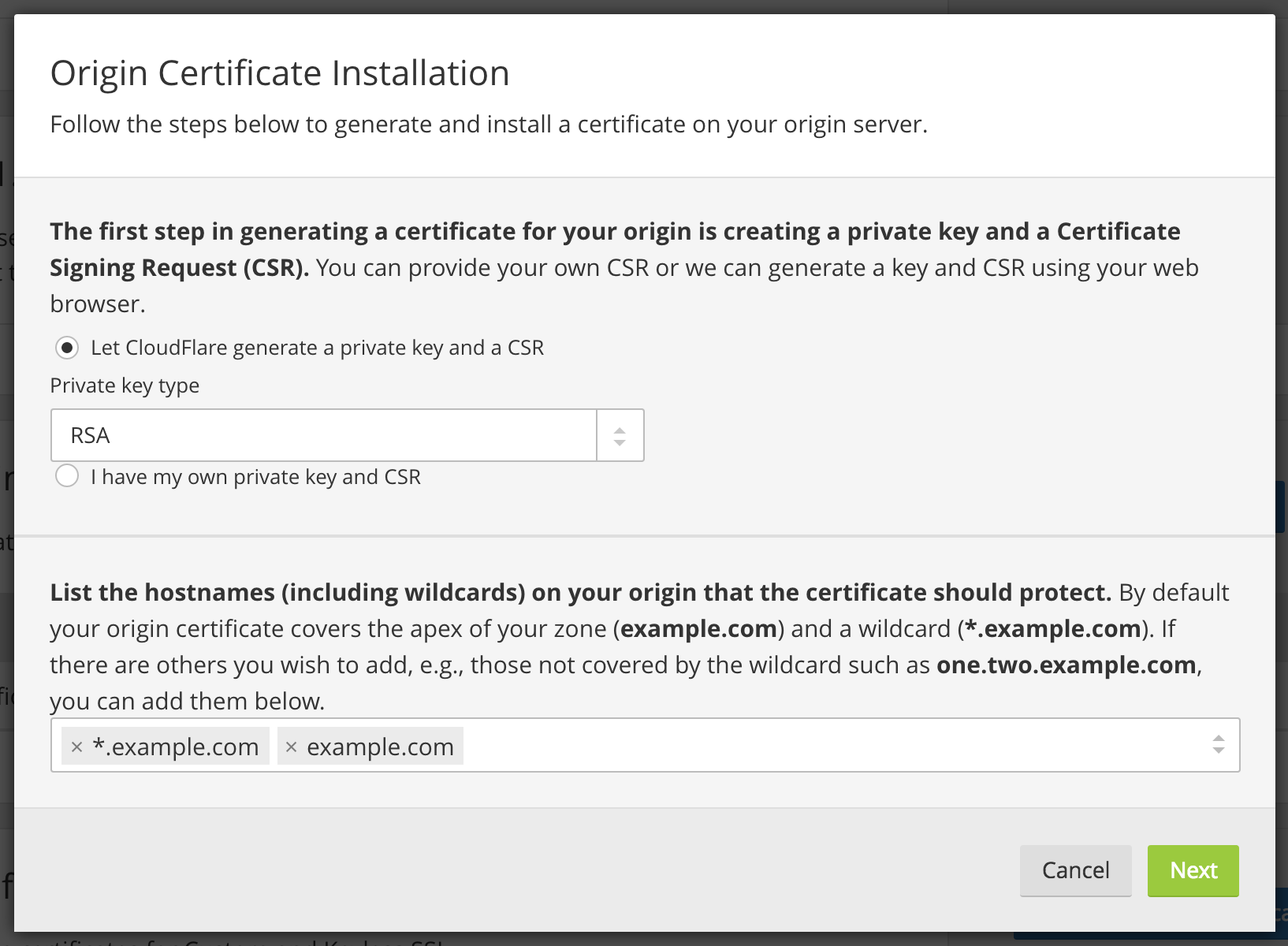 Origin CA GUI options