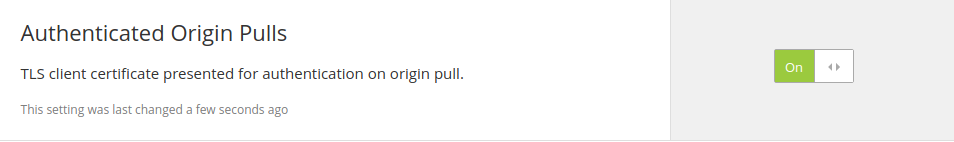 Enable Authenticated Origin Pulls