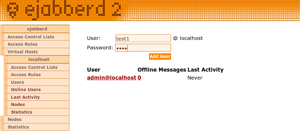 ejabberd web admin default password