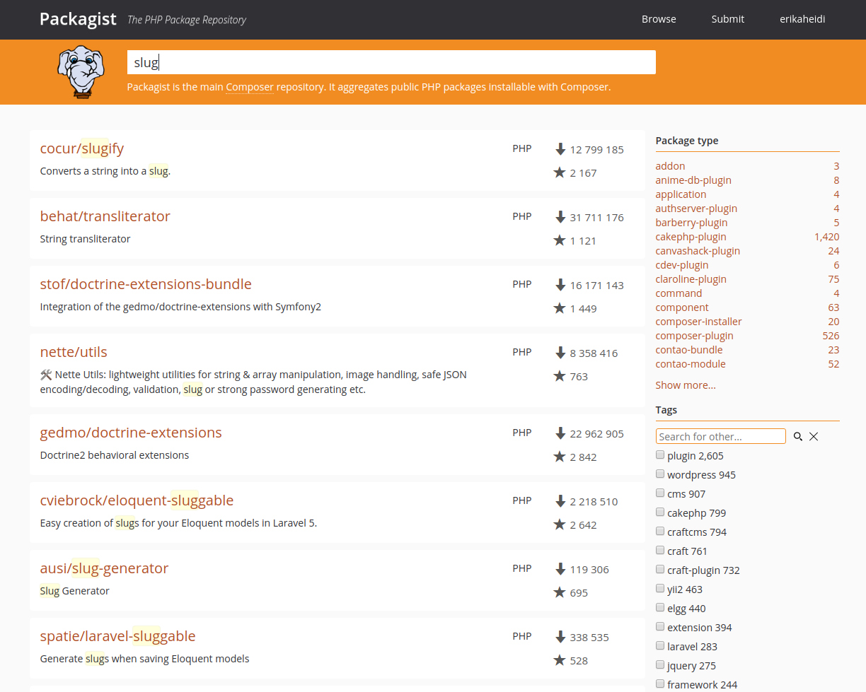 Packagist Search