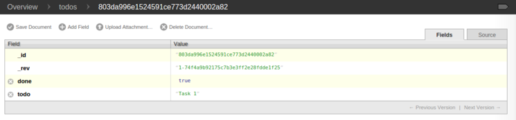 Change Field Value: "done" field from "false" to "true"