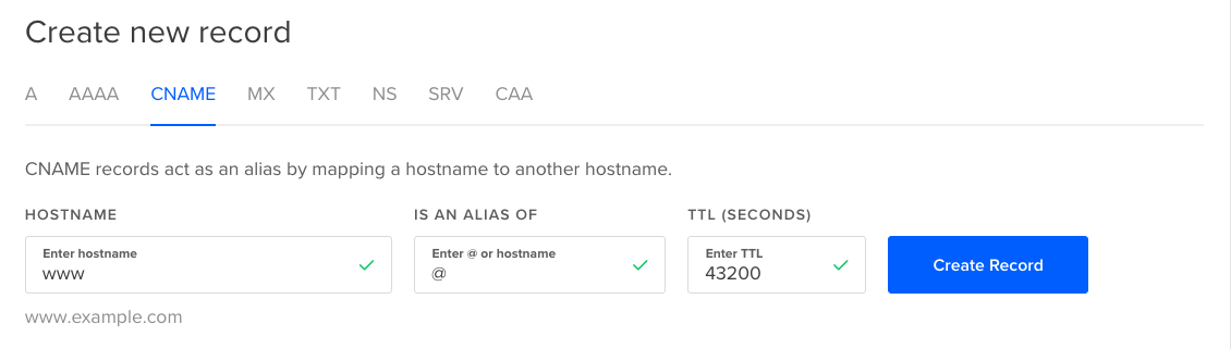 Add a CNAME record
