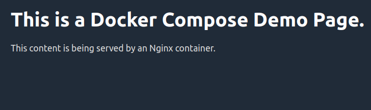 Page de démo de Docker Compose 