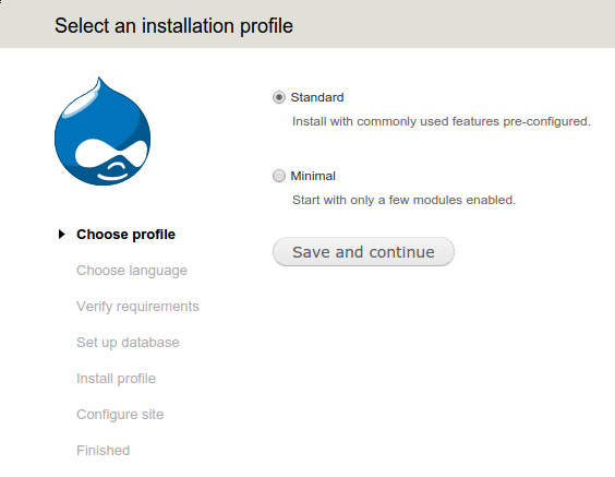 Drupal choose profile