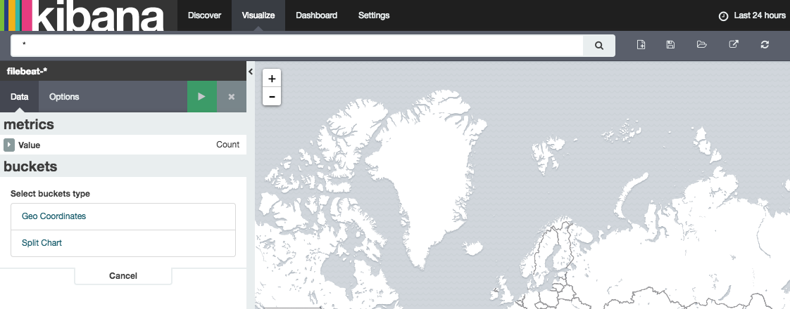 Kibana default tile map building interface