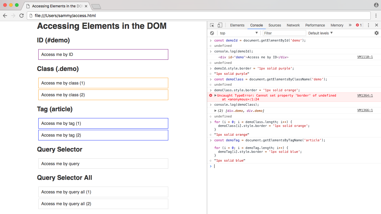 javascript get element by tag