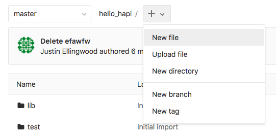 GitLab new file button