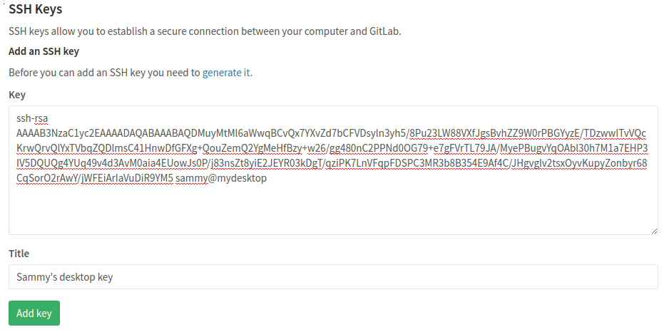 Gitlab Generate New Ssh Key