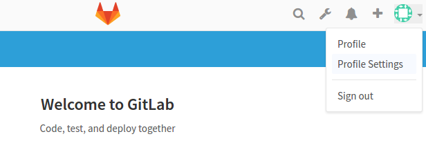 GitLab profile settings button