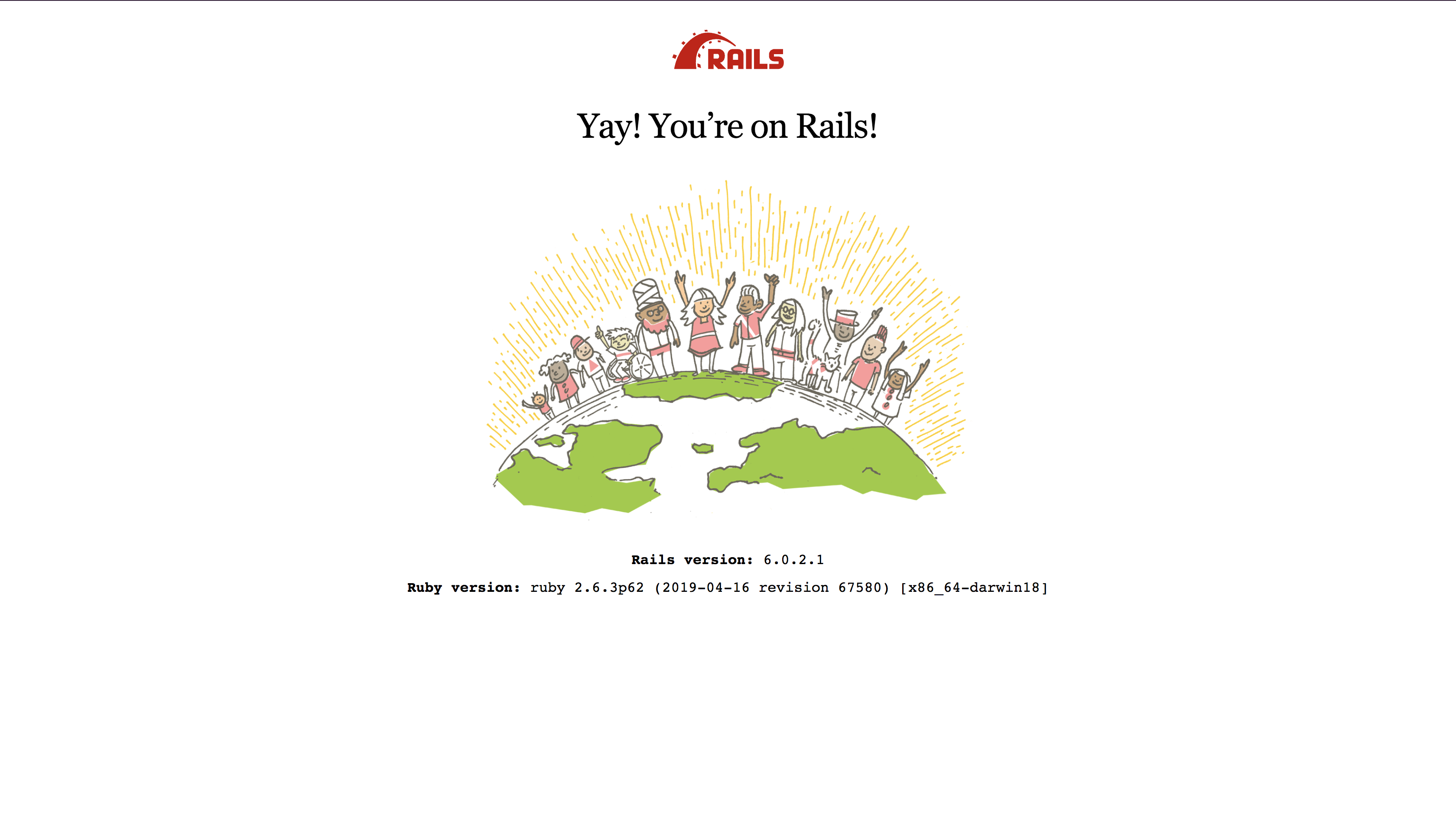 Rails welcome page