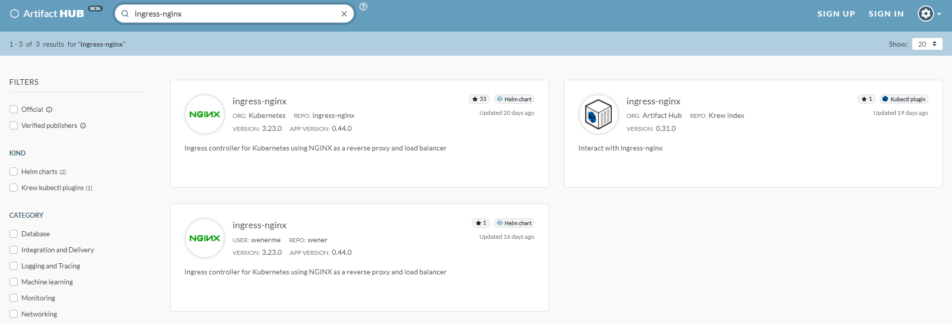 ArtifactHub - ingress-nginx Search