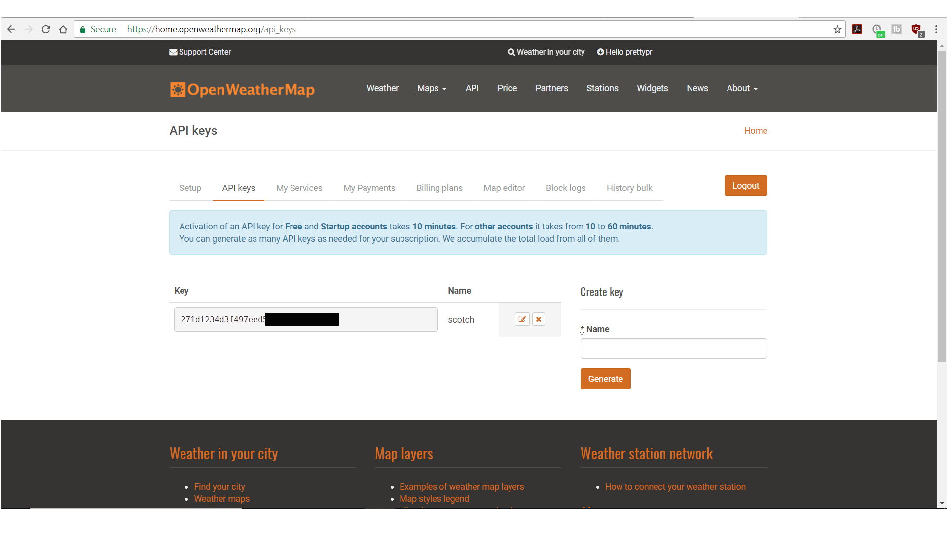 Open Weather Map Dashboard