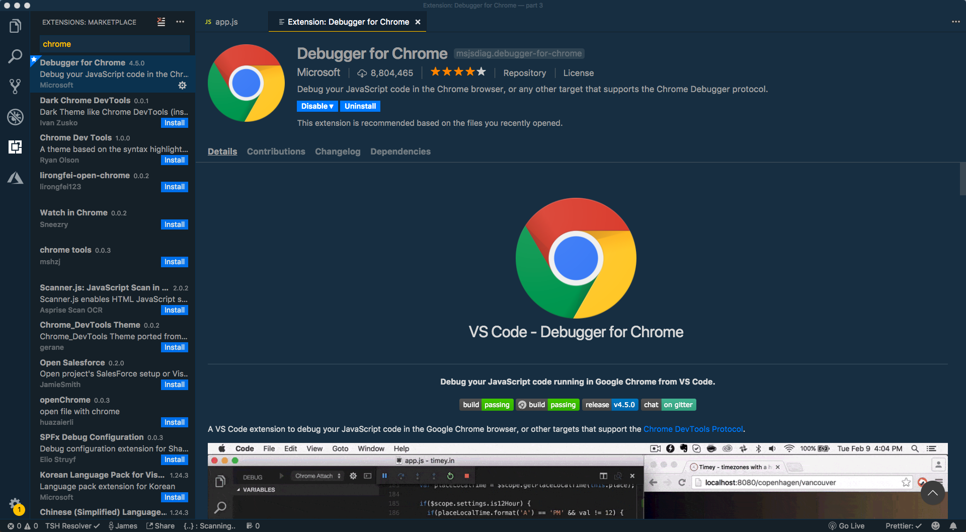 Debugger for Chrome extension in VS Code