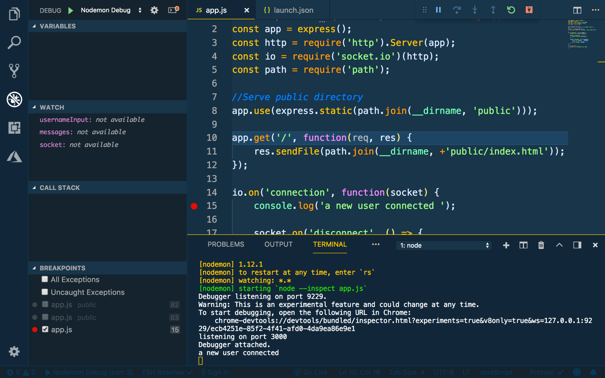 visual studio code js debugger