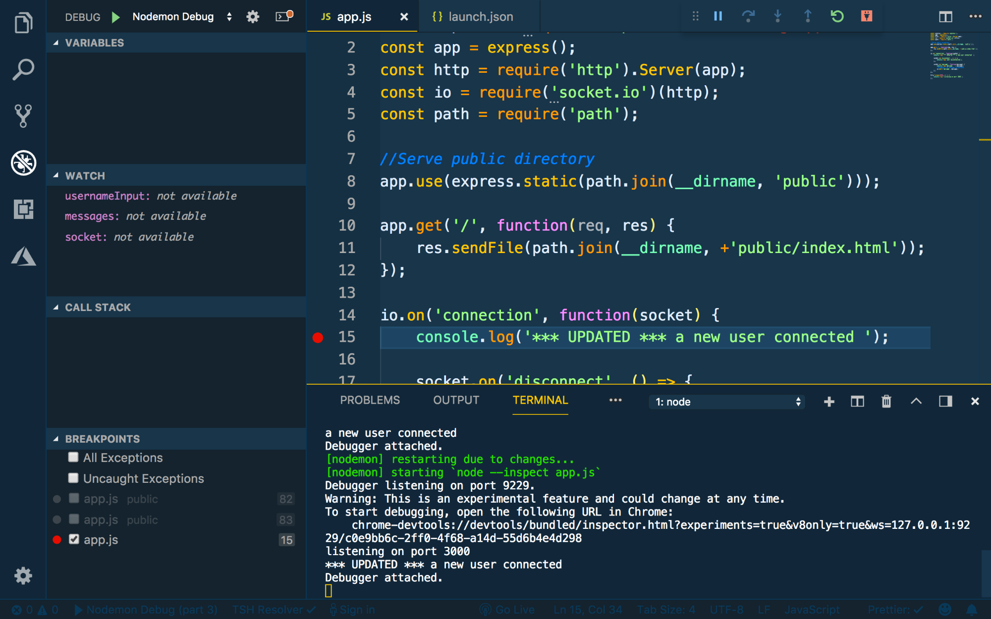 visual studio code js debugger