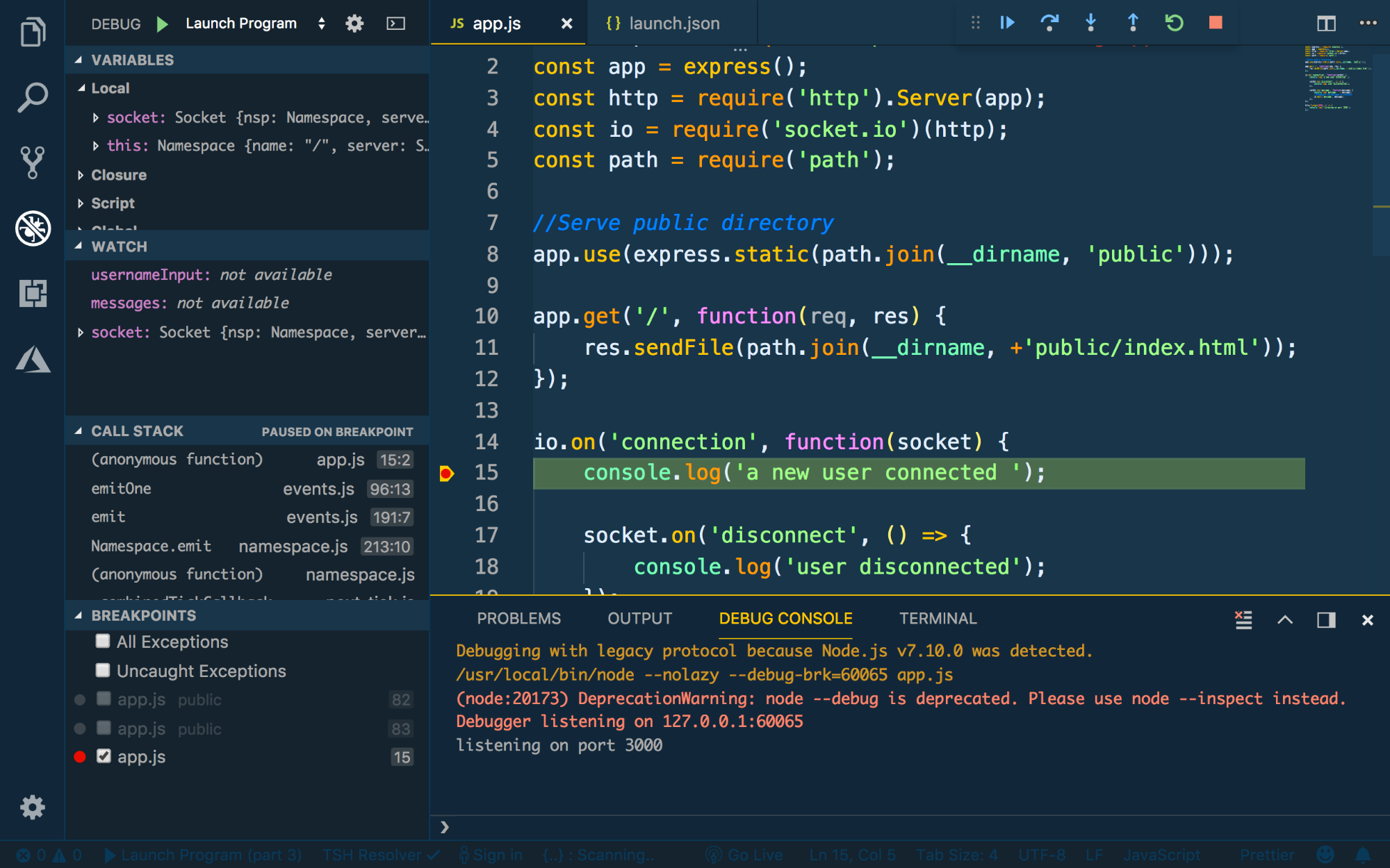 Run javascript in visual studio code