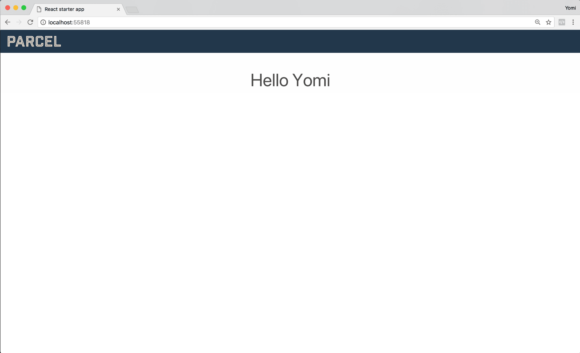 Web page displaying "Hello World" page