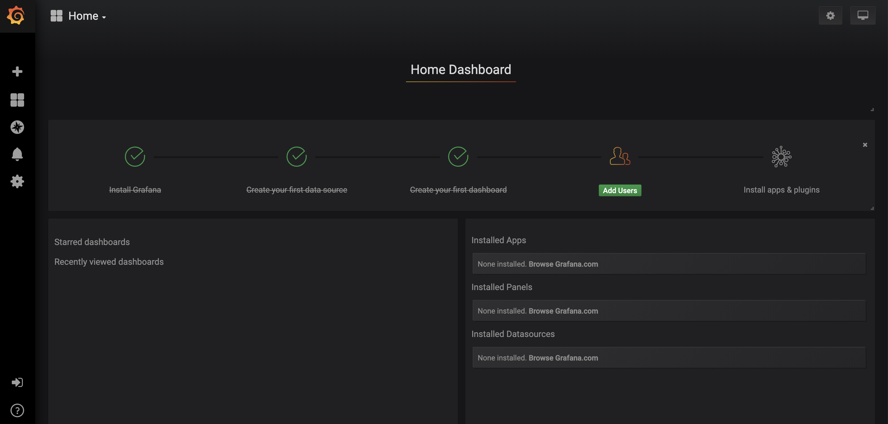 Grafana Home Dash