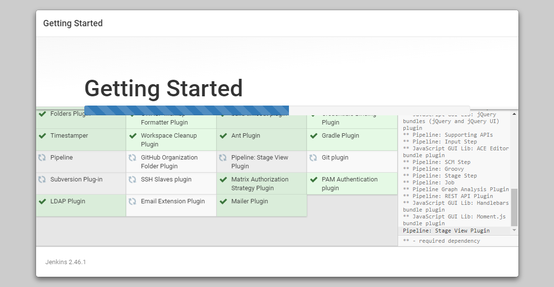 Jenkins Getting Started Install Plugins Screen