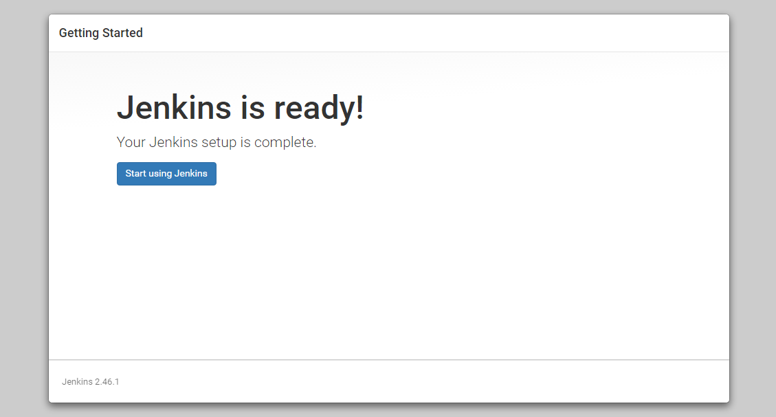 Jenkins is ready screen