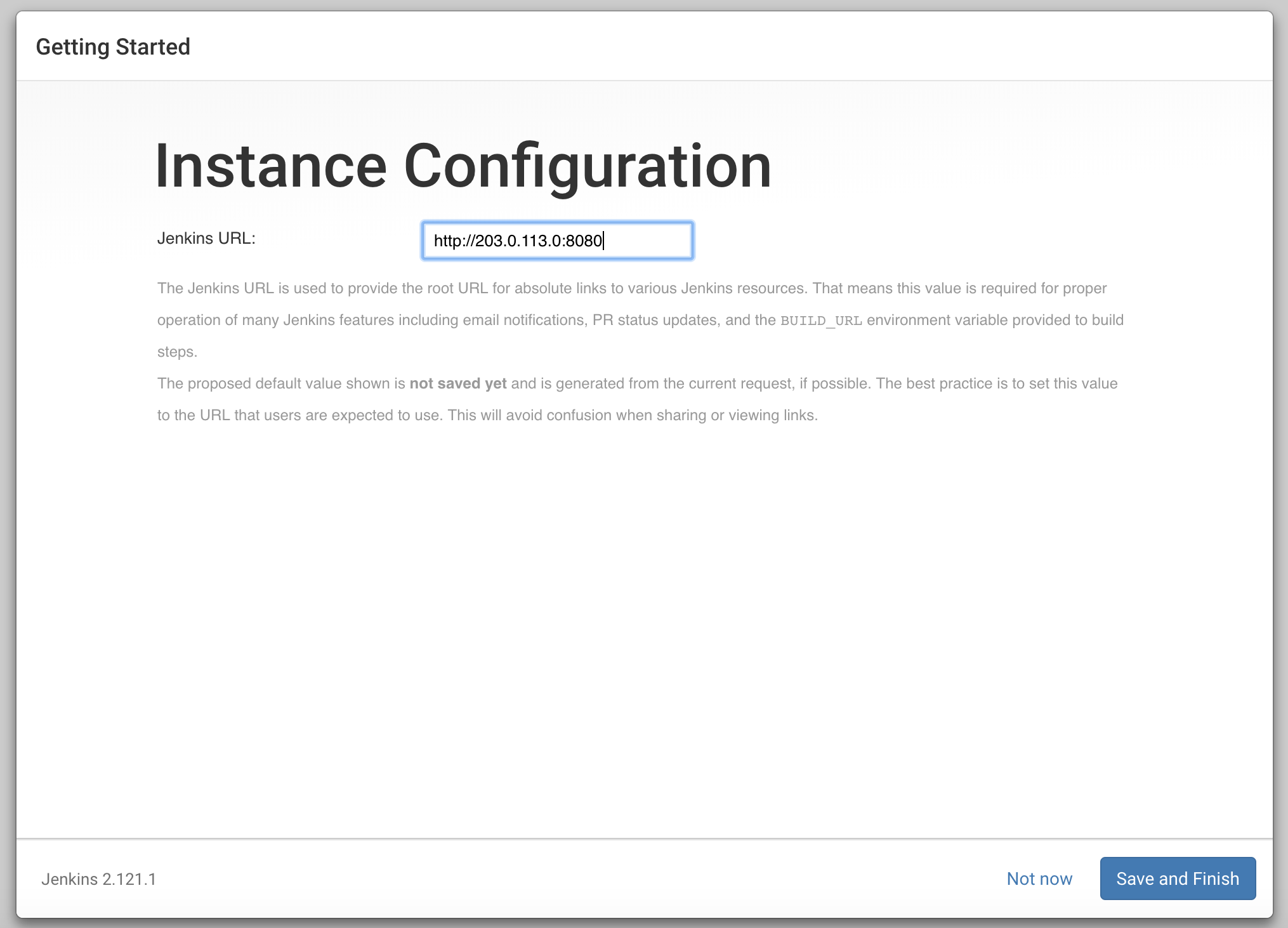 Configuration d'instance dans Jenkins