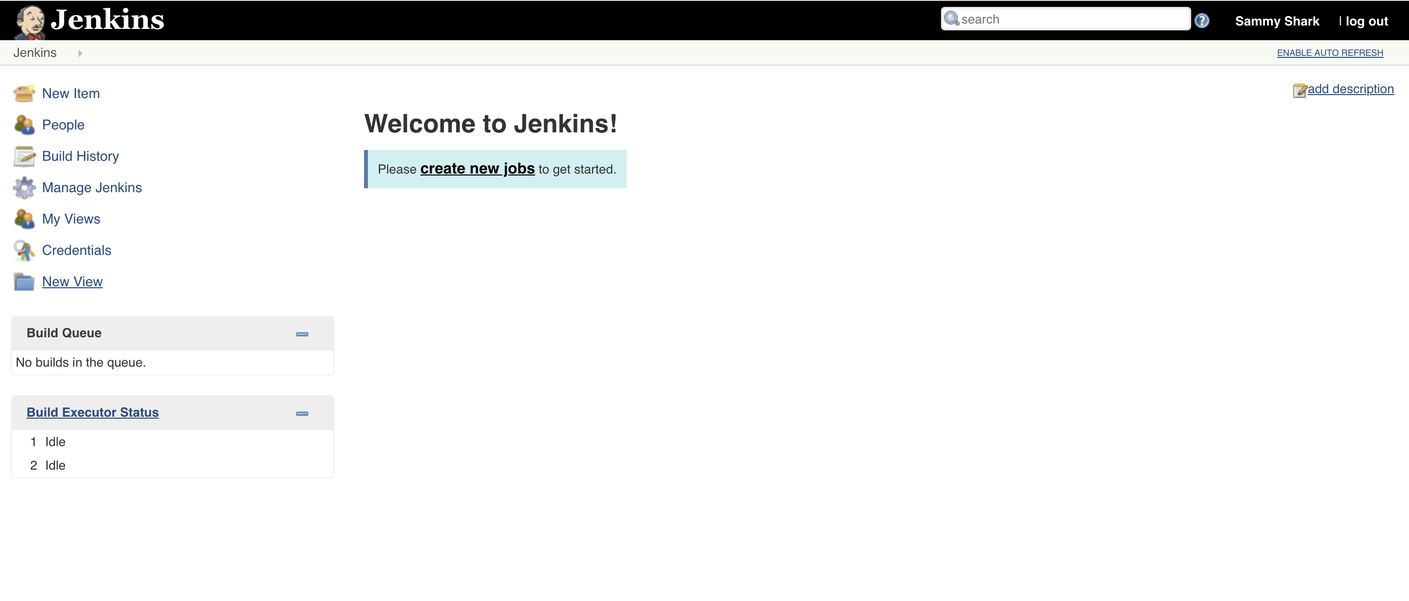 Pantalla “Welcome to Jenkins”