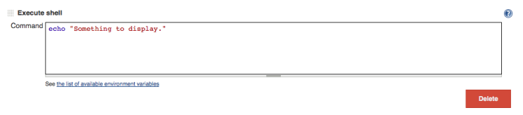 Adding a basic shell command to a project in Jenkins