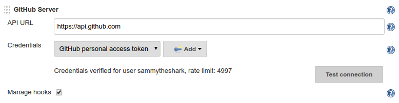 Jenkins test GitHub credentials